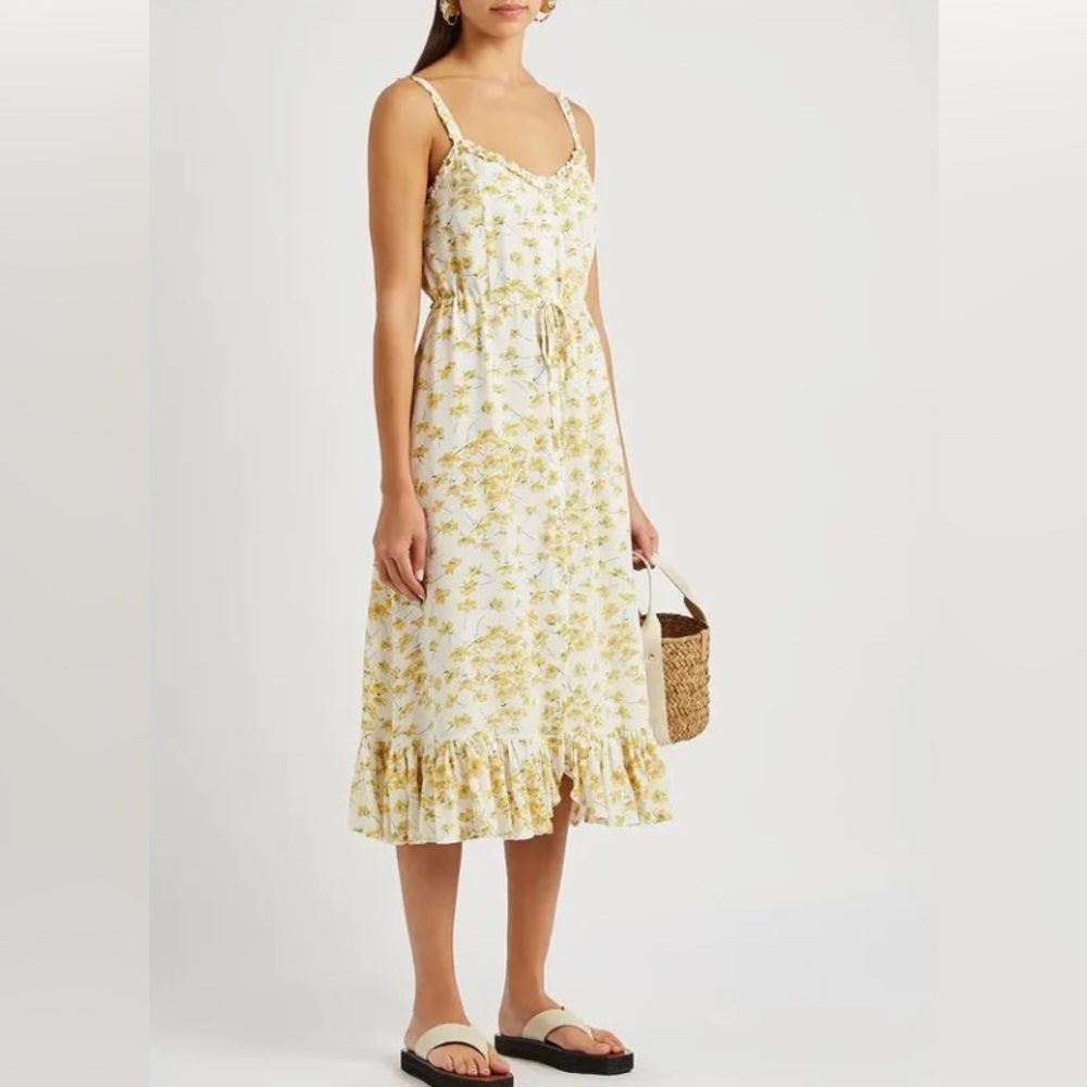 Rails Floral Print Button Front Midi Dress